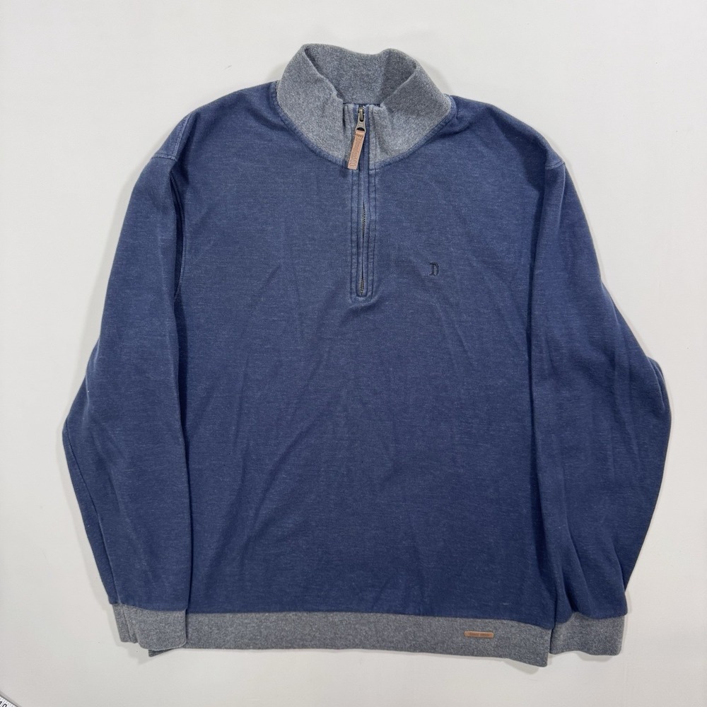 Disney Parks Quarter Zip Pullover Mens L Navy Blue Disneyland 60th Anniversary